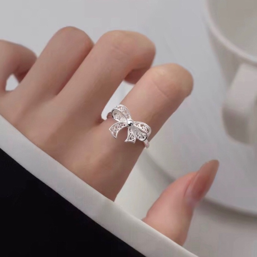 Delicate Sterling Silver Bow Ring
